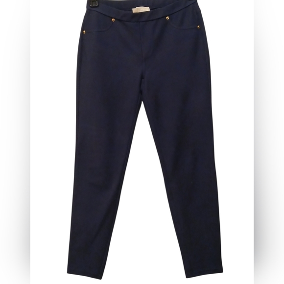 Michael Kors - Blue Straight Leg, Croped Pants W/Faux Pockets, Logo, Size S, - Picture 4 of 8